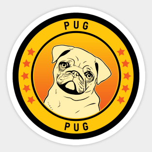 Pug Dog Portrait Sticker
